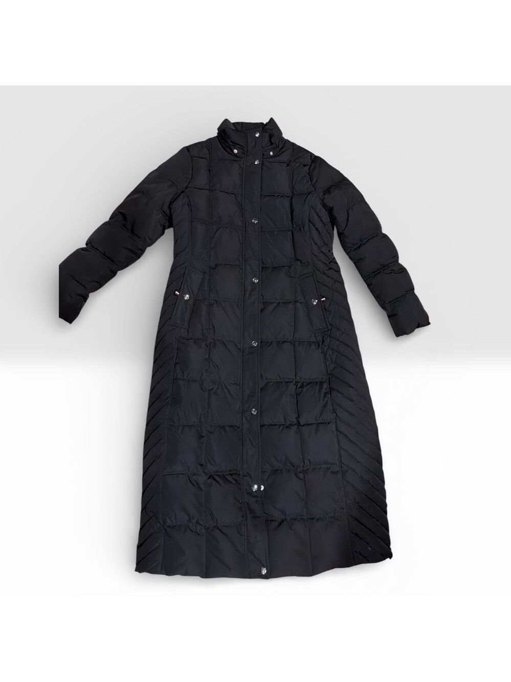 Tommy Hilfiger Black Maxi Puffer Coat Quilted Jacket Large